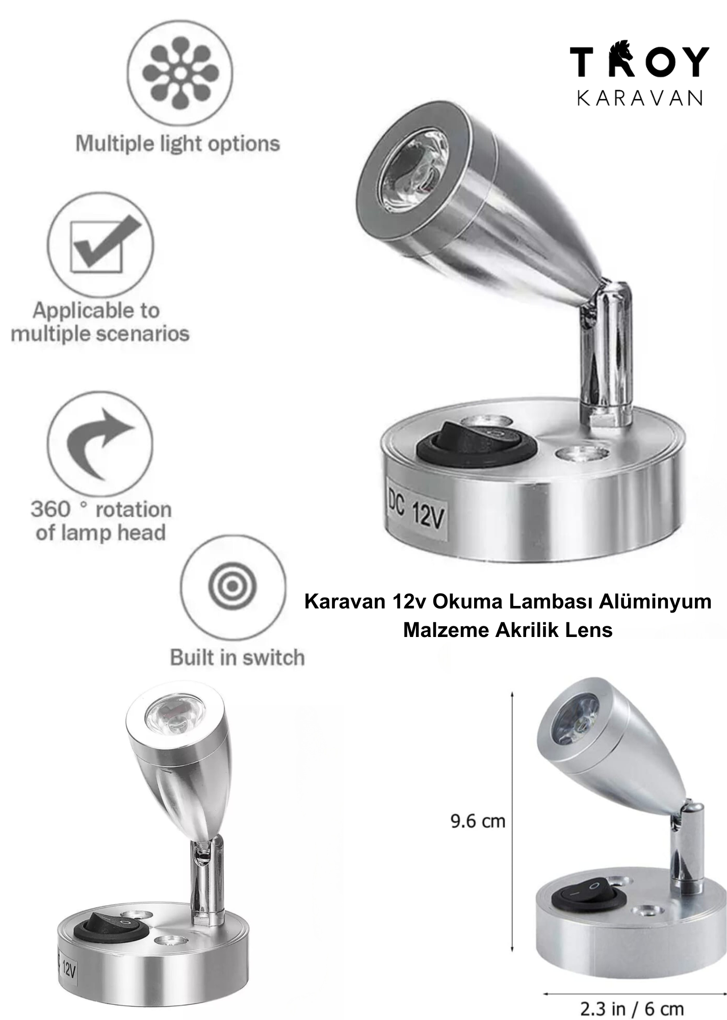 Karavan%2012v%20Okuma%20Lambası%20Alüminyum%20Malzeme%20Akrilik%20Lens%20200LM%203200K%20IŞIK%20RENGİ%20