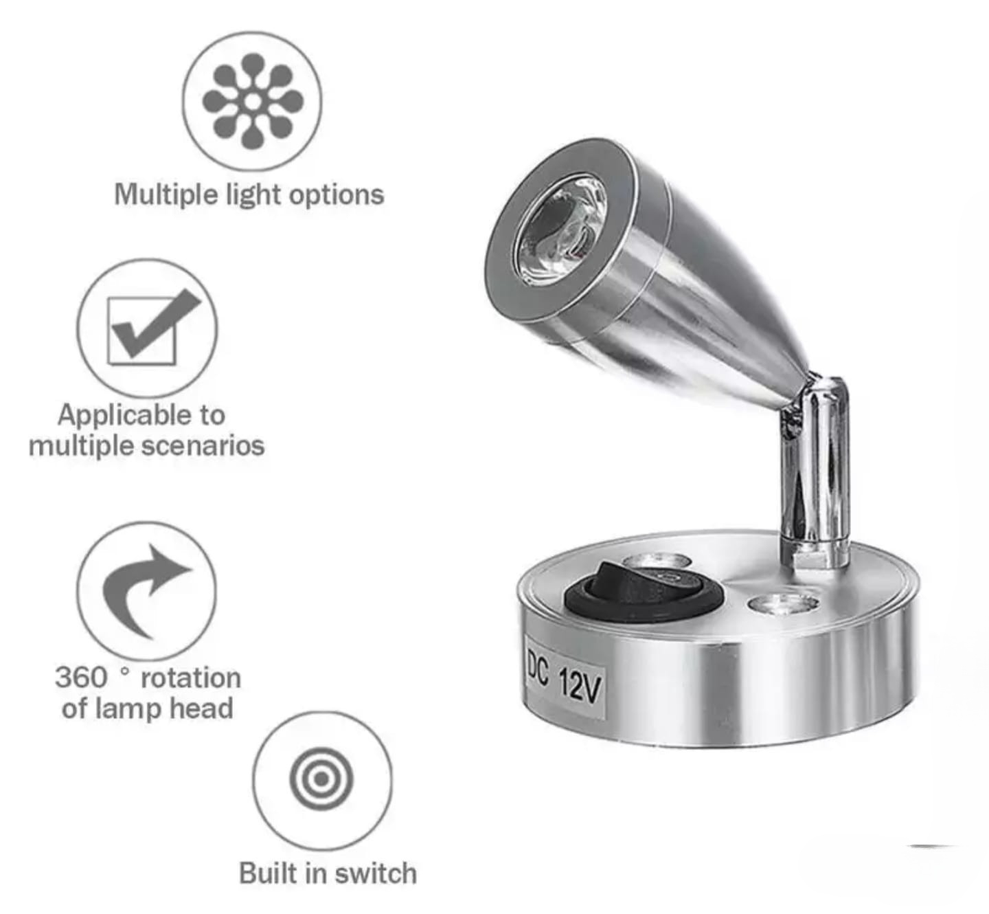 Karavan%2012v%20Okuma%20Lambası%20Alüminyum%20Malzeme%20Akrilik%20Lens%20200LM%203200K%20IŞIK%20RENGİ%20